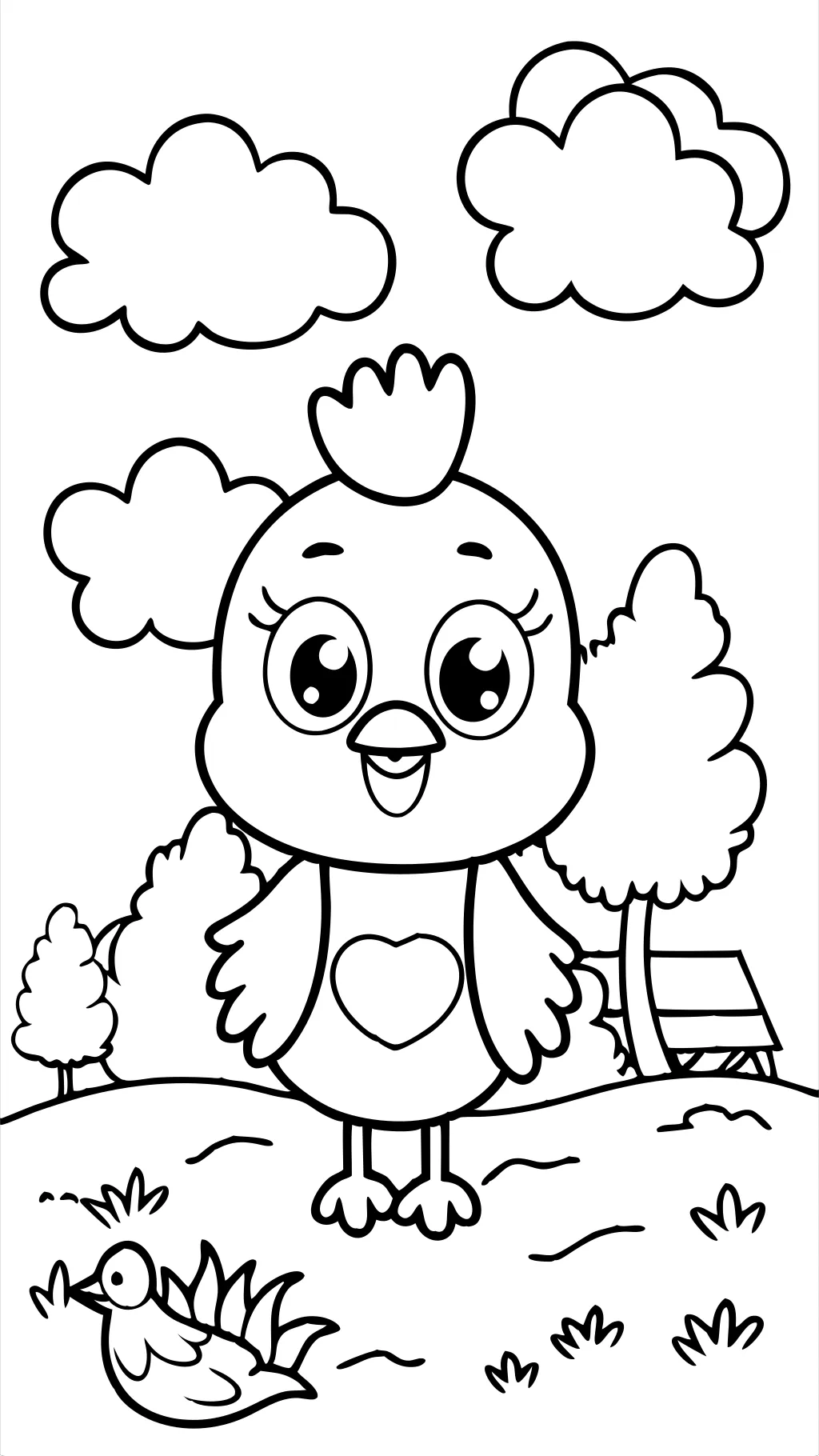 pages à colorier de poulet